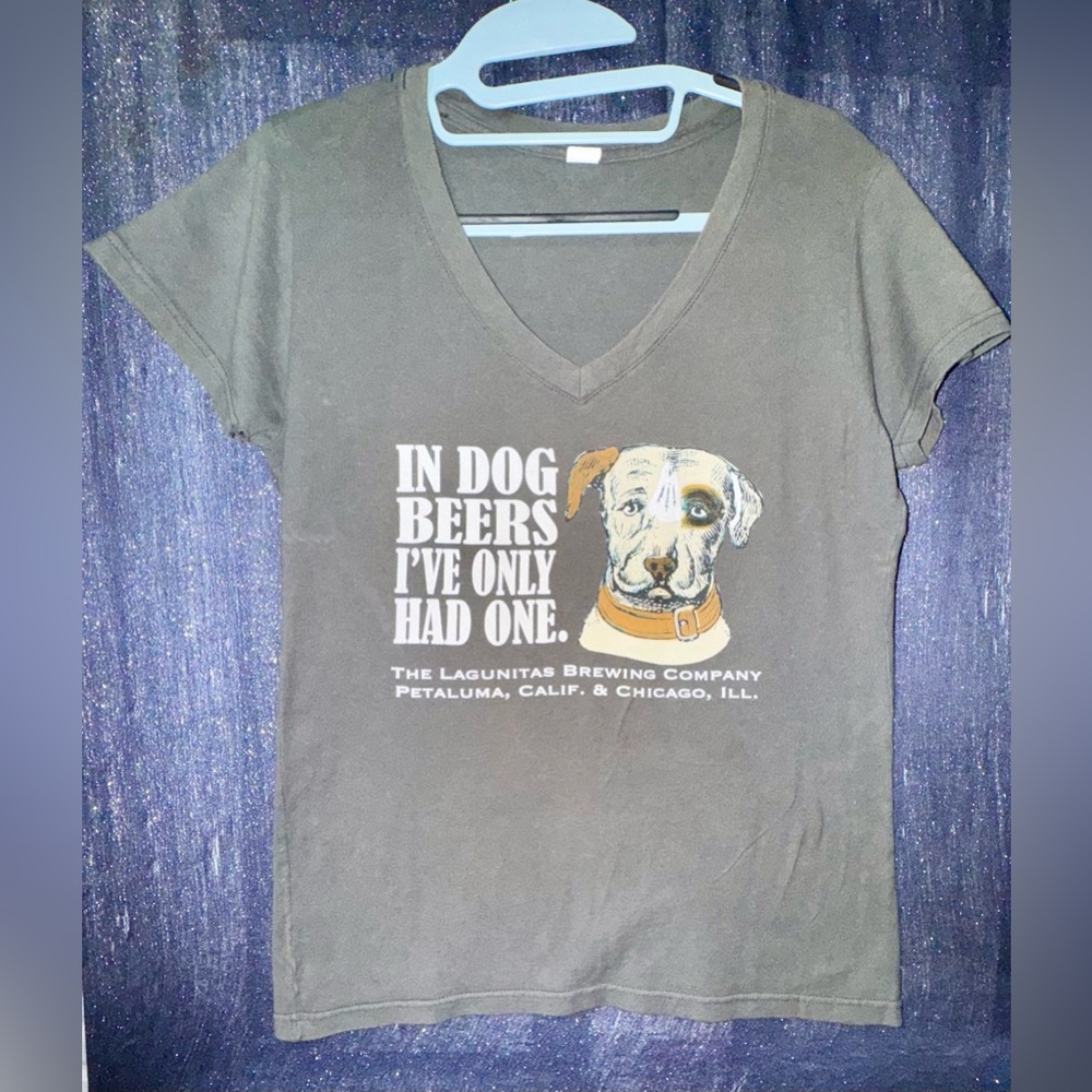 Rare LAGUNITAS Ladies V Neck T-Shirt Craft Beer Brewery Collector’s Item Size M